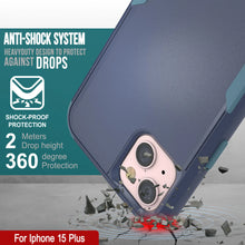 Load image into Gallery viewer, Punkcase para iPhone 15 Plus Cinco de clip de cinturón multicapa Case [Serie de clientes] [azul marino]
