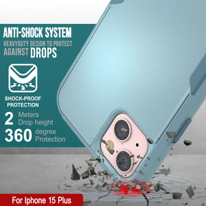 Punkcase para iPhone 15 Plus Cinco Multicapa Case de funda [Serie Patron] [menta]