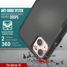 Load image into Gallery viewer, Punkcase para iPhone 15 Cinco de funda de múltiples capas de cinturón [Serie de clientes] [Negro]
