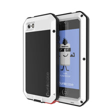 Cargar imagen en el visor de la galería, iPhone SE/5/5s Case, Punkcase® METALLIC Series WHITE w/ TEMPERED GLASS | Aluminum Frame (Color in image: White)
