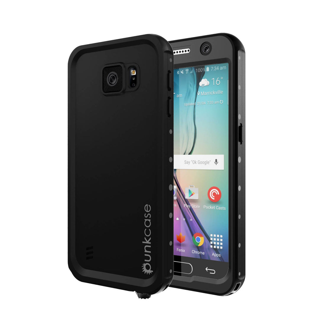 Galaxy S6 Waterproof Case PunkCase StudStar Black Thin 6.6ft Underwater IP68 Shock/Dirt/Snow Proof (Color in image: black)
