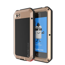 Cargar imagen en el visor de la galería, iPhone SE/5/5s Case, Punkcase® METALLIC Series GOLD w/ TEMPERED GLASS | Aluminum Frame (Color in image: Gold)
