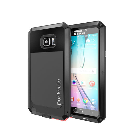 S7 Case, Punkcase® METALLIC Series BLACK for Samsung Galaxy S7 W/ TEMPERED GLASS | Aluminum Frame (Color in image: Black)