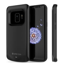 Load image into Gallery viewer, Galaxy S9 Battery Case, PunkJuice 5000mAH Fast Charging Power Bank W/ Screen Protector | Integrated USB Port | IntelSwitch | Slim, Secure and Reliable | Suitable for Samsung Galaxy S9 [Black] (Color in image: Black)
