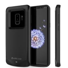 Load image into Gallery viewer, Galaxy S9 PLUS Battery Case, PunkJuice 5000mAH Fast Charging Power Bank W/ Screen Protector | Integrated USB Port | IntelSwitch | Slim, Secure and Reliable | Suitable for Samsung Galaxy S9+ [Black] (Color in image: Black)
