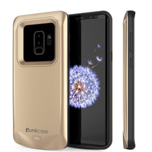 Load image into Gallery viewer, Galaxy S9 PLUS Battery Case, PunkJuice 5000mAH Fast Charging Power Bank W/ Screen Protector | Integrated USB Port | IntelSwitch | Slim, Secure and Reliable | Suitable for Samsung Galaxy S9+ [Gold] (Color in image: Gold)
