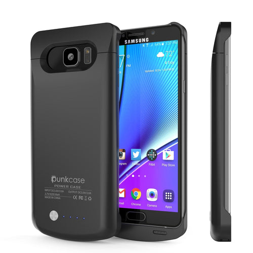 Galaxy Note 5 Battery Case, Punkcase 5000mAH Charger Case W/ Screen Protector | IntelSwitch [Black] (Color in image: Black)