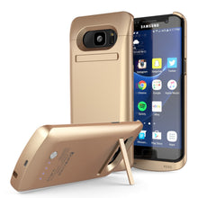 Cargar imagen en el visor de la galería, Galaxy S7 EDGE Battery Case, Punkcase 5200mAH Charger Case W/ Screen Protector | Integrated Kickstand &amp; USB Port | IntelSwitch [Gold] (Color in image: Gold)
