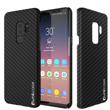 Load image into Gallery viewer, Galaxy S9 Plus Case, Punkcase CarbonShield, Heavy Duty &amp; Ultra Thin 2 Piece Dual Layer PU Leather Cover [shockproof][non slip] with PUNKSHIELD Screen Protector for Samsung S9 Plus [jet black] (Color in image: Black)
