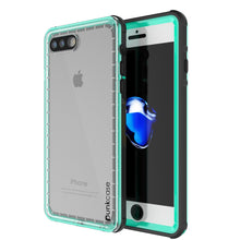 Cargar imagen en el visor de la galería, iPhone 7+ Plus Waterproof Case, PUNKcase CRYSTAL Teal W/ Attached Screen Protector  | Warranty (Color in image: teal)
