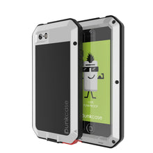 Cargar imagen en el visor de la galería, iPhone SE/5/5s Case, Punkcase® METALLIC Series SILVER w/ TEMPERED GLASS | Aluminum Frame (Color in image: Silver)
