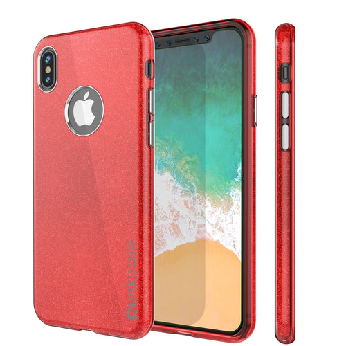 iPhone X Case, Punkcase Galactic 2.0 Series Ultra Slim w/ Tempered Glass Screen Protector | [Red] (Color in image: red)