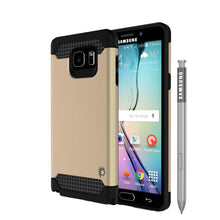 Cargar imagen en el visor de la galería, Galaxy Note 5 Case PunkCase Galactic Gold Series  Slim Armor Soft Cover Case w/ Tempered Glass (Color in image: gold)
