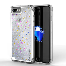 Cargar imagen en el visor de la galería, iPhone 7 Plus Case, PunkCase LIQUID Silver Series, Protective Dual Layer Floating Glitter Cover (Color in image: silver)
