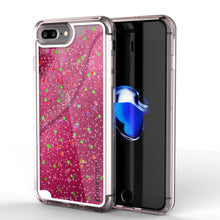 Cargar imagen en el visor de la galería, iPhone 7 Plus Case, PunkCase LIQUID Pink Series, Protective Dual Layer Floating Glitter Cover (Color in image: pink)
