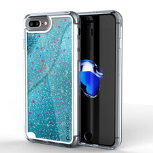 Cargar imagen en el visor de la galería, iPhone 7 Plus Case, PunkCase LIQUID Teal Series, Protective Dual Layer Floating Glitter Cover (Color in image: teal)
