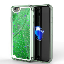 Cargar imagen en el visor de la galería, iPhone 8 Case, PunkCase LIQUID Green Series, Protective Dual Layer Floating Glitter Cover (Color in image: green)
