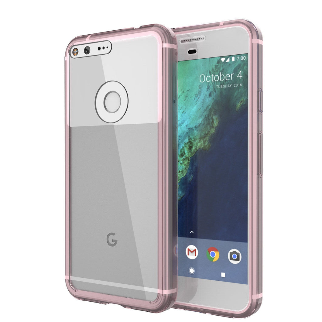 Google Pixel XL Case Punkcase® LUCID 2.0 Crystal Pink Series w/ PUNK SHIELD Glass Screen Protector | Ultra Fit (Color in image: crystal pink)