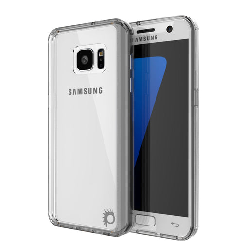 S7 Case Punkcase® LUCID 2.0 Crystal Black Series w/ PUNK SHIELD Glass Screen Protector | Ultra Fit (Color in image: crystal black)