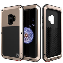 Cargar imagen en el visor de la galería, Galaxy S9 Metal Case, Heavy Duty Military Grade Rugged Armor Cover [shock proof] Hybrid Full Body Hard Aluminum &amp; TPU Design [non slip] W/ Prime Drop Protection for Samsung Galaxy S9 [Gold] (Color in image: Gold)
