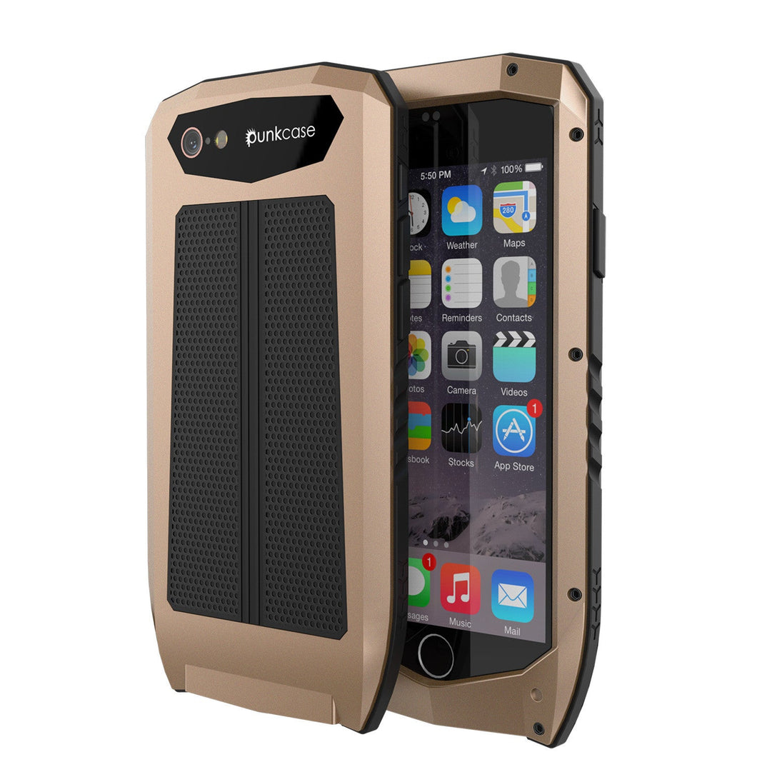 iPhone 6s/6 Case, Punkcase Metallic PRO Gold Series Cover W/ Attached Screen Protector | Touch-ID (Color in image: Gold)