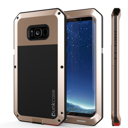 Galaxy Note 8  Case, PUNKcase Metallic Gold Shockproof  Slim Metal Armor Case (Color in image: gold)