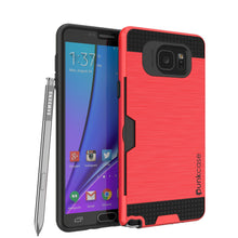 Cargar imagen en el visor de la galería, Galaxy Note 5 Case PunkCase SLOT Red Series Slim Armor Soft Cover Case w/ Tempered Glass (Color in image: red)
