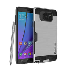 Cargar imagen en el visor de la galería, Galaxy Note 5 Case PunkCase SLOT Silver Series Slim Armor Soft Cover Case w/ Tempered Glass (Color in image: Silver)
