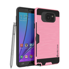 Cargar imagen en el visor de la galería, Galaxy Note 5 Case PunkCase SLOT Pink Series Slim Armor Soft Cover Case w/ Tempered Glass (Color in image: Pink)
