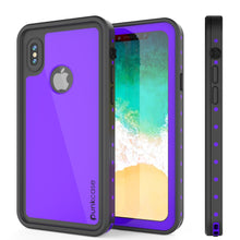 Cargar imagen en el visor de la galería, iPhone X Waterproof IP68 Case, Punkcase [Purple] [StudStar Series] [Slim Fit] [Dirtproof] (Color in image: Clear.)
