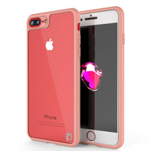Cargar imagen en el visor de la galería, iPhone 7 PLUS Case [MASK Series] [PINK] Full Body Hybrid Dual Layer TPU Cover W/ protective Tempered Glass Screen Protector (Color in image: rose)
