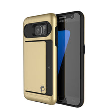 Load image into Gallery viewer, Galaxy s7 Case PunkCase CLUTCH Gold Series Slim Armor Soft Cover Case w/ Tempered Glass (Color in image: Gold)
