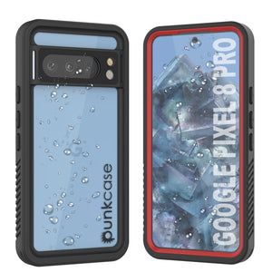 Funda impermeable Google Pixel 8 Pro, Punkcase [Extreme Series], cubierta armor con protector de pantalla incorporado [Rojo].