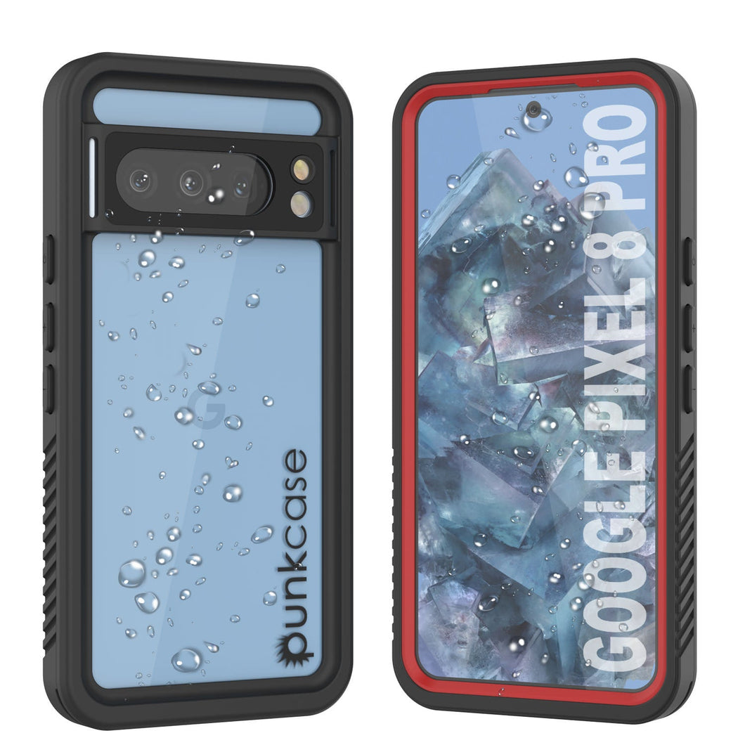 Funda impermeable Google Pixel 8 Pro, Punkcase [Extreme Series], cubierta armor con protector de pantalla incorporado [Rojo].