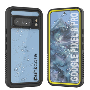 Estuche resistente al agua Google Pixel 8 Pro, Punkcase [Extreme Series] con cubierta de armadura y protector de pantalla incorporado [amarillo].