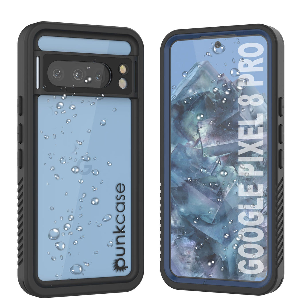 Funda resistente al agua para Google Pixel 8 Pro, Punkcase [Serie Extrema] con cubierta blindada y protector de pantalla integrado [Azul Marino]