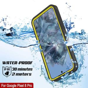 Estuche resistente al agua Google Pixel 8 Pro, Punkcase [Extreme Series] con cubierta de armadura y protector de pantalla incorporado [amarillo].