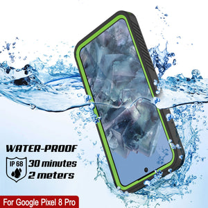 Estuche impermeable para Google Pixel 8 Pro, Punkcase [Serie Extrema] Cubierta con armadura con protector de pantalla incorporado [Verde claro].