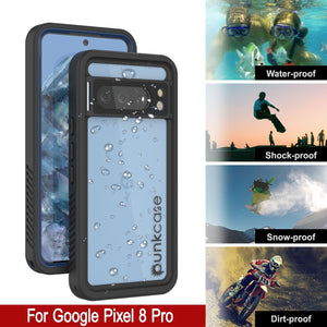 Funda resistente al agua para Google Pixel 8 Pro, Punkcase [Serie Extrema] con cubierta blindada y protector de pantalla integrado [Azul Marino]