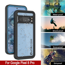 Load image into Gallery viewer, Funda impermeable Google Pixel 8 Pro, Punkcase [Serie Extrema] Cubierta de armadura con protector de pantalla incorporado [Azul claro]
