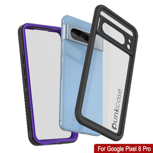 Funda resistente al agua Google Pixel 8 Pro, Punkcase [Serie Extrema] Protector Antichoque con Protector de Pantalla Integrado [Morado]