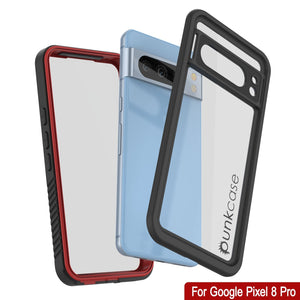 Funda impermeable Google Pixel 8 Pro, Punkcase [Extreme Series], cubierta armor con protector de pantalla incorporado [Rojo].