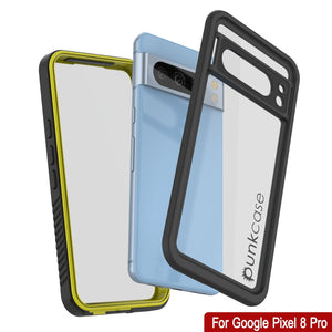 Estuche resistente al agua Google Pixel 8 Pro, Punkcase [Extreme Series] con cubierta de armadura y protector de pantalla incorporado [amarillo].