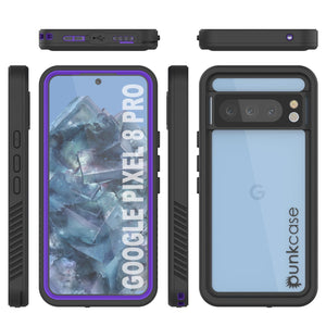 Funda resistente al agua Google Pixel 8 Pro, Punkcase [Serie Extrema] Protector Antichoque con Protector de Pantalla Integrado [Morado]