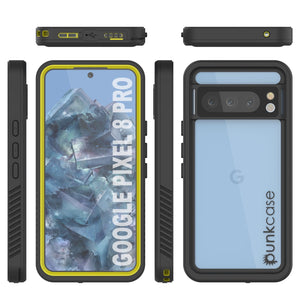 Estuche resistente al agua Google Pixel 8 Pro, Punkcase [Extreme Series] con cubierta de armadura y protector de pantalla incorporado [amarillo].