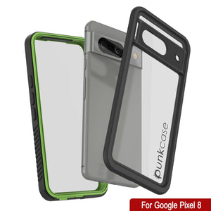 Funda impermeable para Google Pixel 8, Punkcase [Extreme Series] con cubierta protectora resistente y protector de pantalla incorporado [verde claro]