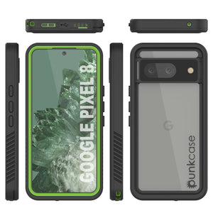 Funda impermeable para Google Pixel 8, Punkcase [Extreme Series] con cubierta protectora resistente y protector de pantalla incorporado [verde claro]