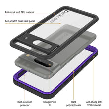 Load image into Gallery viewer, Carcasa impermeable para Google Pixel 8, Punkcase [Extreme Series], con cubierta protectora resistente/protector de pantalla incorporado [morada].
