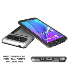 Cargar imagen en el visor de la galería, Galaxy Note 5 Case PunkCase CLUTCH Silver Series Slim Armor Soft Cover Case w/ Tempered Glass (Color in image: Grey)
