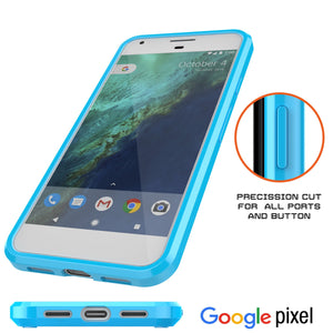 Google Pixel Case Punkcase® LUCID 2.0 Light Blue Series w/ PUNK SHIELD Glass Screen Protector | Ultra Fit (Color in image: clear)